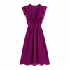 Vintage Fuchsia Colored Pleated Chiffon Dress