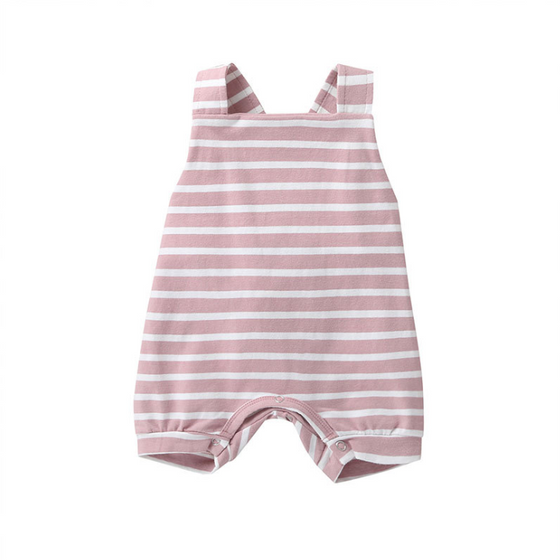 Striped Baby Romper with Crisscross Back Straps