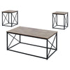 Set Of Three Beige And Black Metal Coffee Table