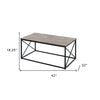 Set Of Three Beige And Black Metal Coffee Table