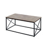 Set Of Three Beige And Black Metal Coffee Table