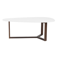 Coffee Table In Matte White With Dark Walnut Base