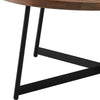 35" Black and Walnut Manufactured Wood Round Coffee Table