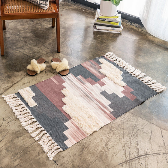 Cotton and Linen Tufted Handmade Tassel Rug | Other Styles Available