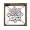 Grey Metal & Wood Framed Wall Flower | Available in 2 Styles