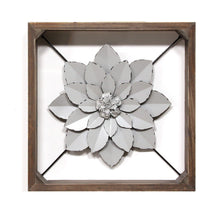  Grey Metal & Wood Framed Wall Flower | Available in 2 Styles