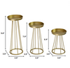 Set Of 3 Gold Metal Graduated Candlesticks