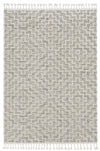 12'X15' Ivory Grey Woven Diamond Pattern with Fringe Indoor Area Rug