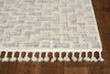 12'X15' Ivory Grey Woven Diamond Pattern with Fringe Indoor Area Rug