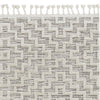 12'X15' Ivory Grey Woven Diamond Pattern with Fringe Indoor Area Rug