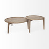 2 39.5" & 31.25" Round Solid Wood Nesting Coffee Tables in Natural Finish