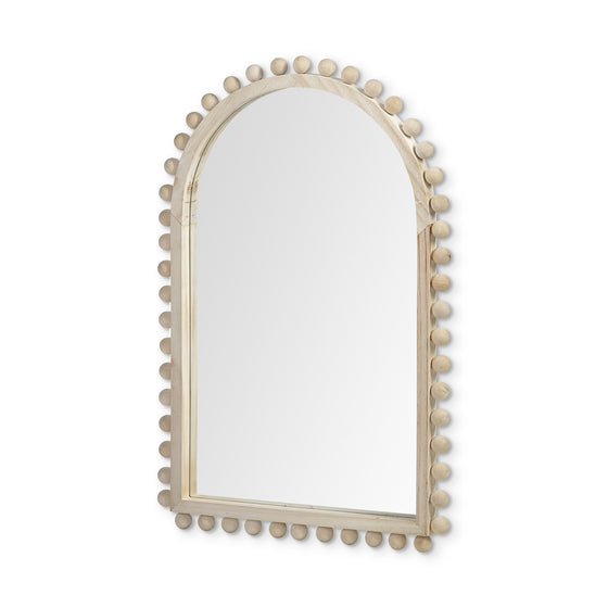 Arch Wood Framed Accent Mirror 35" in Natural Finish