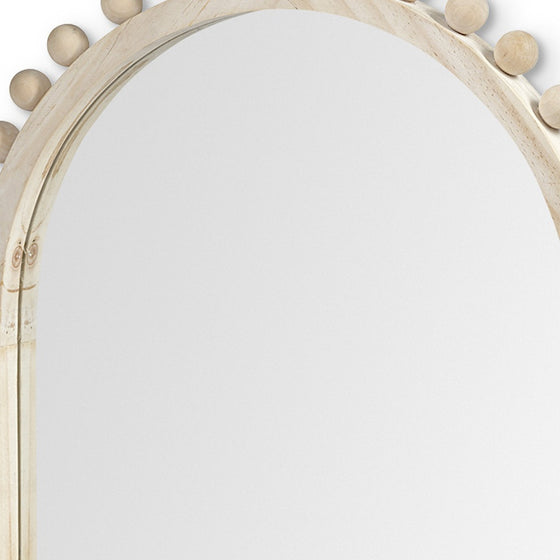 Arch Wood Framed Accent Mirror 35" in Natural Finish