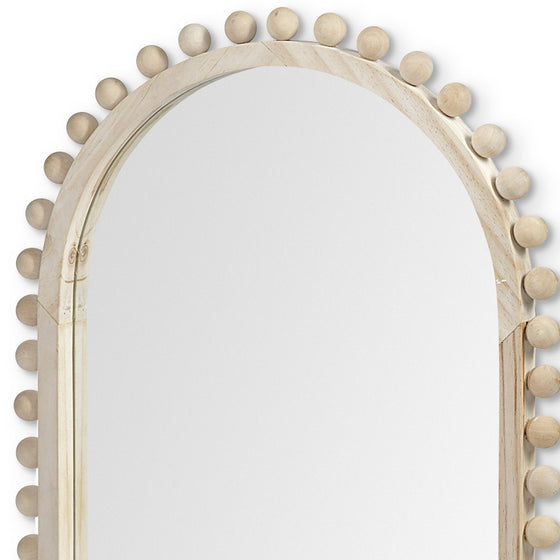 Arch Wood Framed Accent Mirror 35" in Natural Finish