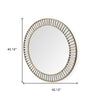 42" Round Brass Wall Mirror with White Wood Beads