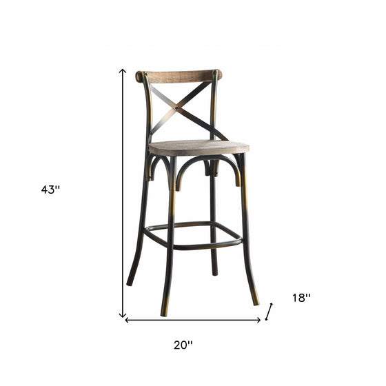 43" Industrial Style Bar Chair Stool