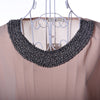 Handed Beaded Collar Chiffon Top