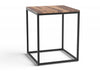 24" Black and Brown Solid Wood End Table