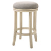 25" Gray and Ivory Solid Wood Swivel Backless Counter Height Bar Stool