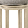 25" Gray and Ivory Solid Wood Swivel Backless Counter Height Bar Stool