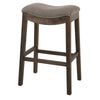 31" Taupe and Brown Solid Wood Backless Bar Height Bar Chair