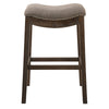 31" Taupe and Brown Solid Wood Backless Bar Height Bar Chair