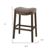 31" Taupe and Brown Solid Wood Backless Bar Height Bar Chair