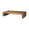 32" Natural Solid Wood Rectangular Coffee Table