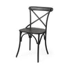 Set of Two Black Wood Cross Back Side Chairs