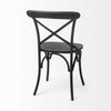 Set of Two Black Wood Cross Back Side Chairs