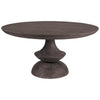 60" Round Charcoal Gray Solid Wood Table Top And Base Dining Table