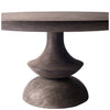 60" Round Charcoal Gray Solid Wood Table Top And Base Dining Table