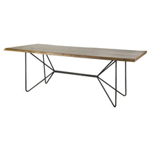  Natural Tapered Live Edge Top with Iron Base Dining Table