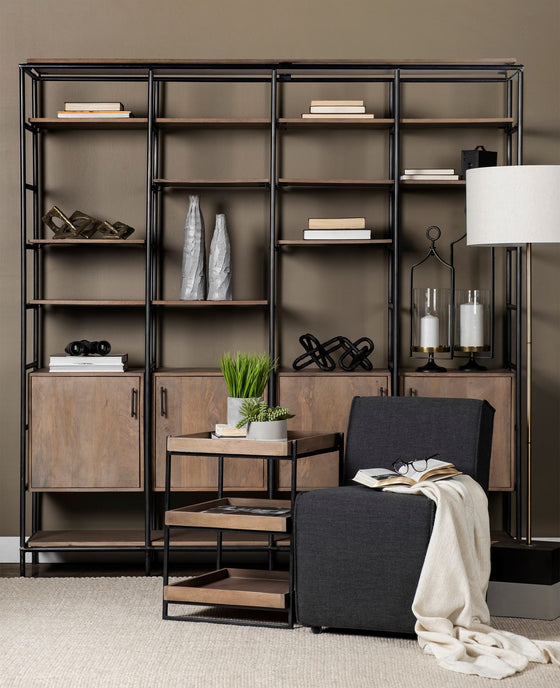 26" Brown Solid Wood End Table With Two Shelves