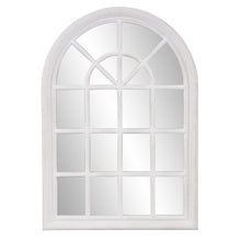  Whitewashed Mirror with Arched Panel Window Design