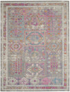 7' X 10' Pink and Gray Abstract Power Loom Area Rug