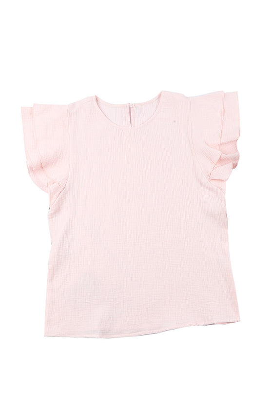 Pink Textured Tiered Ruffle Top | Available in 2 Colors