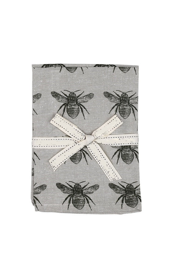 Set Of Eight Dark Green Bumble Bee Napkins | Available in 2 Colors