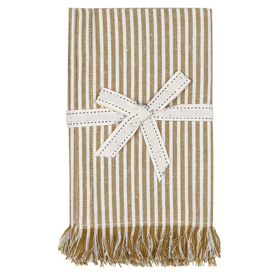 Set of Eight Yellow Stripe Napkins