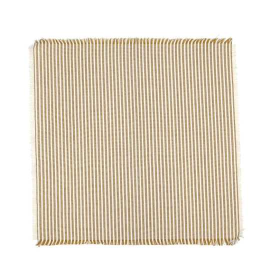 Set of Eight Yellow Stripe Napkins