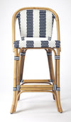 41" Blue and Natural Bar Chair
