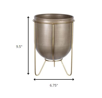 Broze and Gold Finish Metal Plant Pot