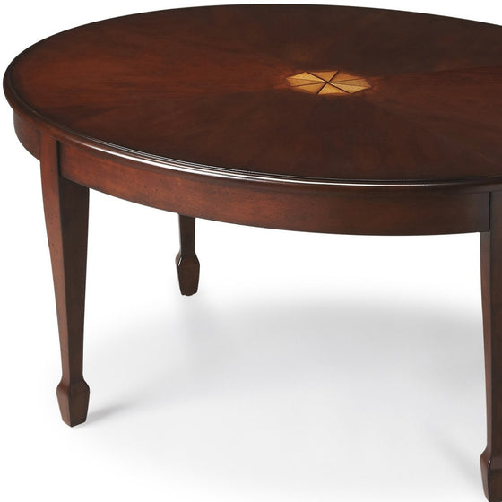 Dark Brown Oval Coffee Table