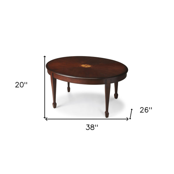 Dark Brown Oval Coffee Table