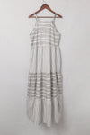 Grey Tie Dye Spaghetti Strap Summer Maxi Dress