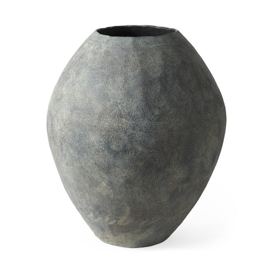 Kyros Gray Earthy Ceramic Oval Vase | Available in 2 Sizes