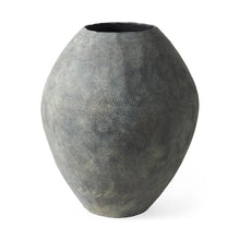  Kyros Gray Earthy Ceramic Oval Vase | Available in 2 Sizes