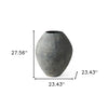 Kyros Gray Earthy Ceramic Oval Vase | Available in 2 Sizes