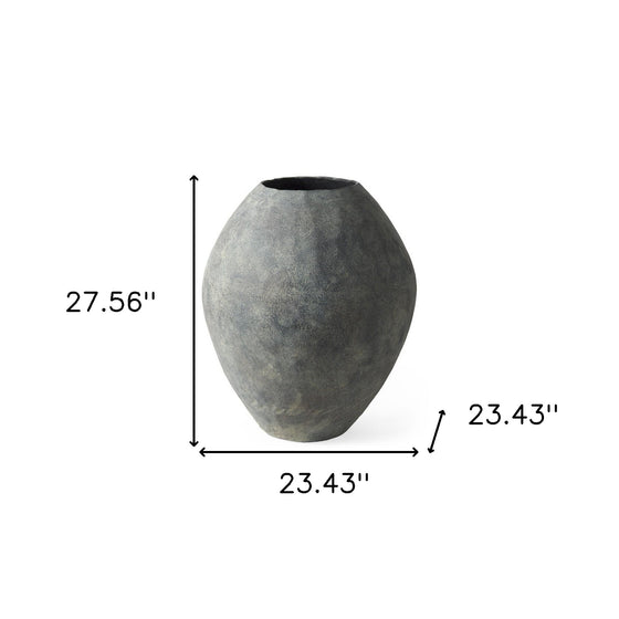 Kyros Gray Earthy Ceramic Oval Vase | Available in 2 Sizes