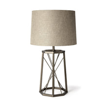  Aged Bronze Tone Octagonal Metal Table Lamp